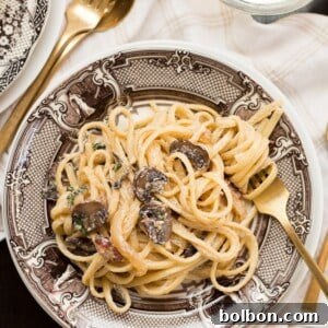 Creamy Bacon Mushroom Pasta