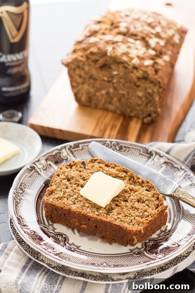 Traditional Irish Guinness Brown Bread 6 Beautifully rustic Irish Guinness Brown Bread, perfect for any Irish celebration or daily enjoyment