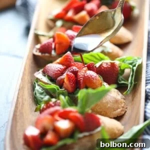 Finished Strawberry Chambord Whipped Cheese Toasts