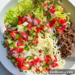 A vibrant Beef Burrito Bowl Recipe with fresh ingredients