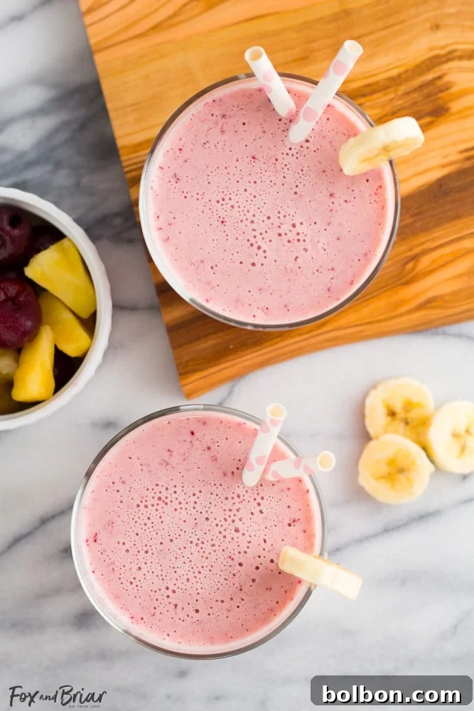 A vibrant, refreshing Post Workout Smoothie in a glass, ready to refuel your body.
