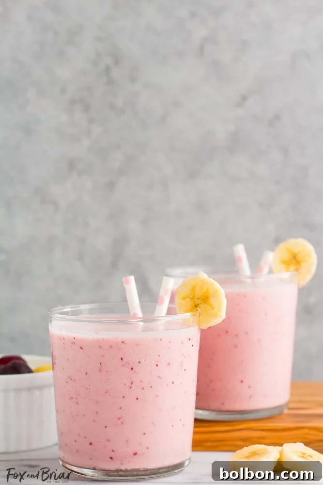 The final delicious Post Workout Smoothie, emphasizing healthy lifestyle and recovery.