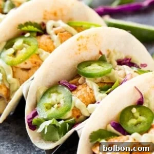 A delicious Chipotle Lime Fish Taco, showcasing fresh ingredients and vibrant colors, perfect for a quick and flavorful meal.