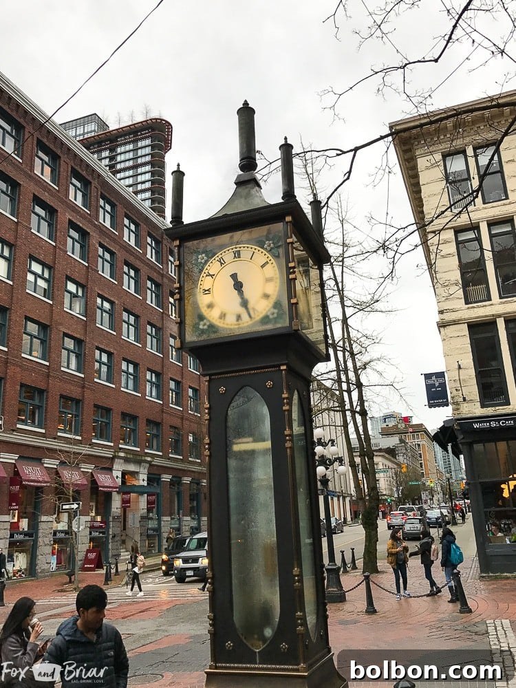 Maximize Your Vancouver Weekend: An Ultimate 36-Hour Itinerary 14 Detailed view of the Gastown Steam Clock, a popular photo spot for visitors exploring Vancouver.