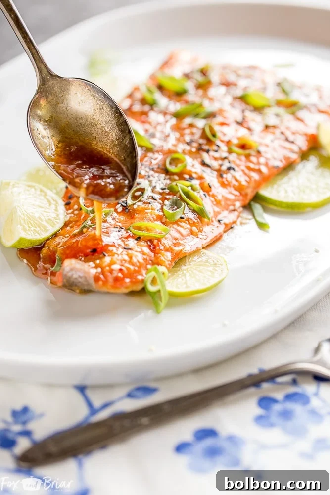 Sweet Chili Garlic Glazed Salmon 3 Delicious Baked Sweet Chili Garlic Salmon recipe. A healthy, quick, and easy salmon dinner ready in 20 minutes, featuring sweet, tangy, and spicy Asian flavors. Ideal for family meals. | Healthy Salmon Dinner | Asian Inspired Fish | Fast Dinner Idea | Easy Baked Salmon