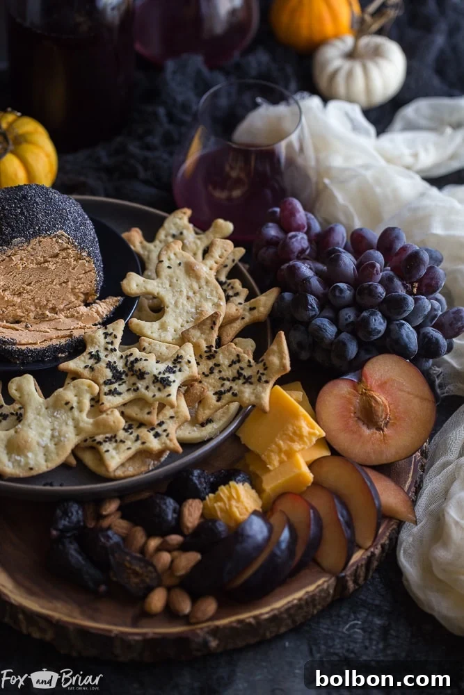 Beautifully plated Bat and Ghost Halloween Crackers, ready to be served as an elegant appetizer