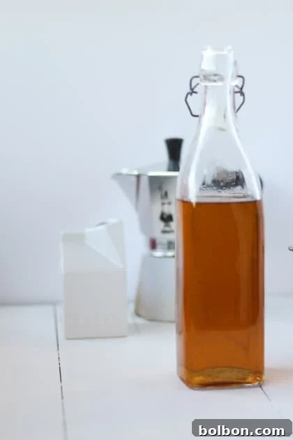 Triple Vanilla Dream 2 Rich Triple Vanilla Syrup in a bottle, ready for coffee