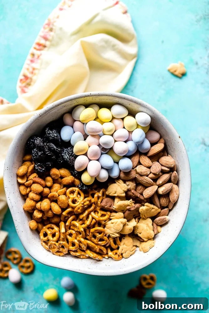 Bunny Bait Easter Snack Mix in a serving bowl, ready for a party