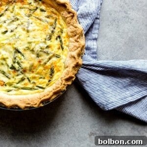 Crab, Asparagus and Leek Quiche Recipe Image