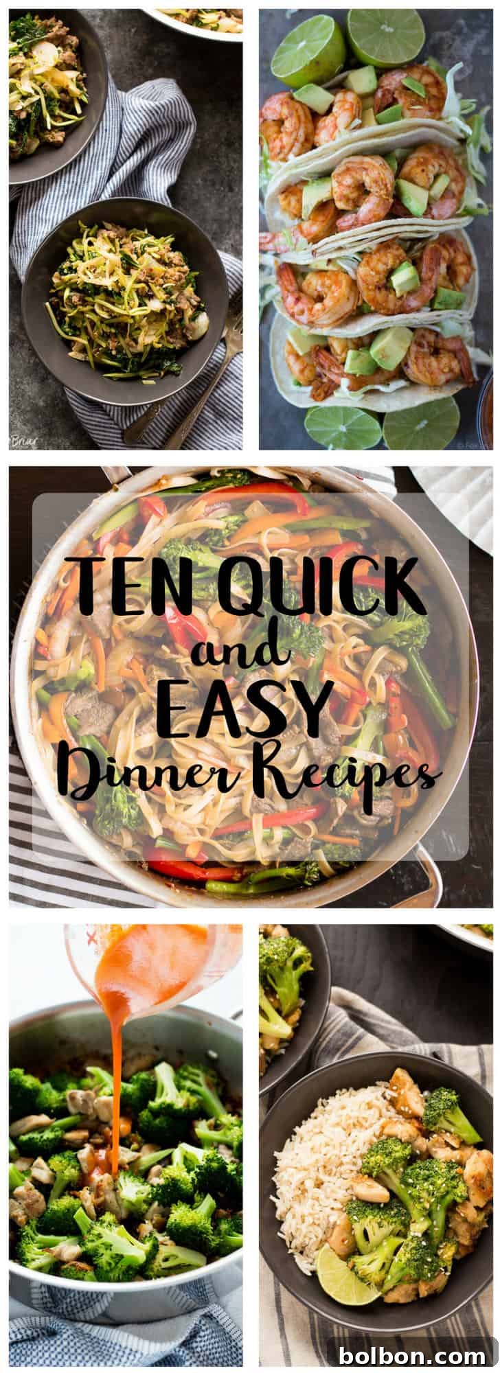 10 Simple and Speedy Meals for School Nights 13 Quick and easy dinner ideas for back to school. Ten easy and healthy dinners that take 30 minutes or less!