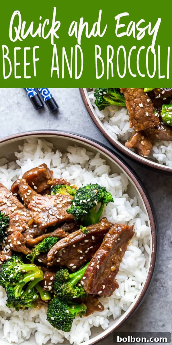 An overhead shot of a freshly cooked Beef and Broccoli dish, highlighting the rich sauce, tender beef, and perfectly cooked broccoli florets.