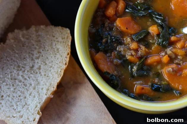 Easy 4-ingredient Sausage, Kale and Sweet Potato Stew