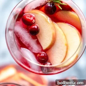 Cranberry Orange Sangria in a glass