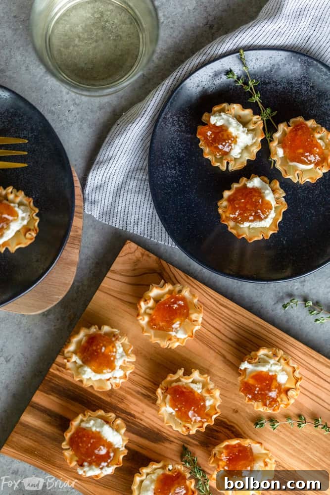 Artfully arranged fig and goat cheese bites, ready for serving