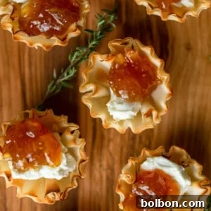 Finished Fig and Goat Cheese Bites in Phyllo Cups