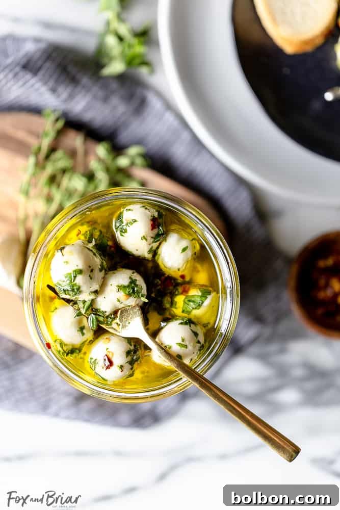 Skewers of olive oil marinated mozzarella balls with cherry tomatoes and basil