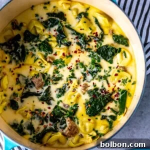Creamy Sausage and Tortellini Soup