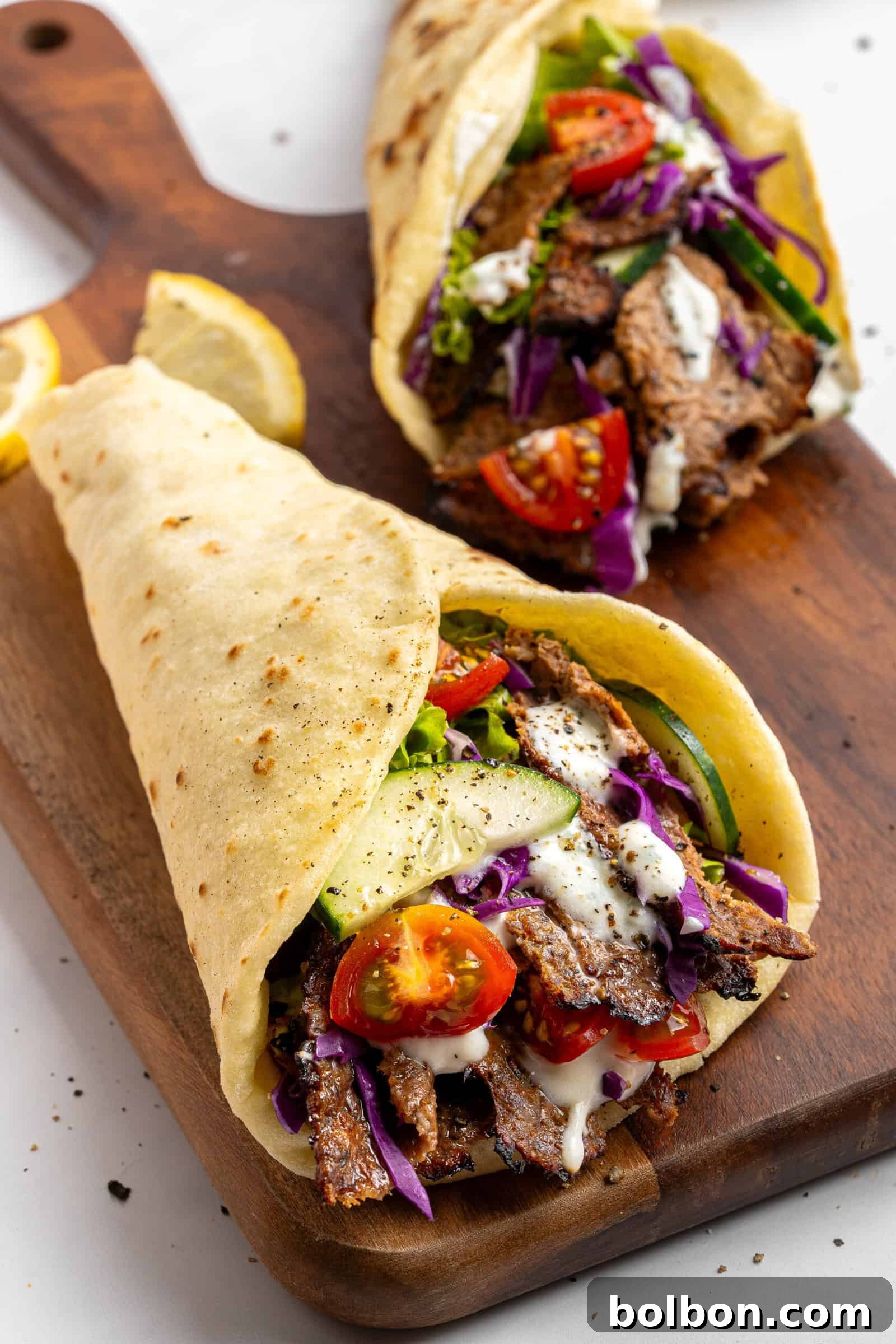 Doner Kebab cooked and ready to be served.