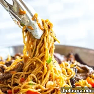 Beef Ramen Noodle Stir Fry, an easy and healthy dinner recipe.
