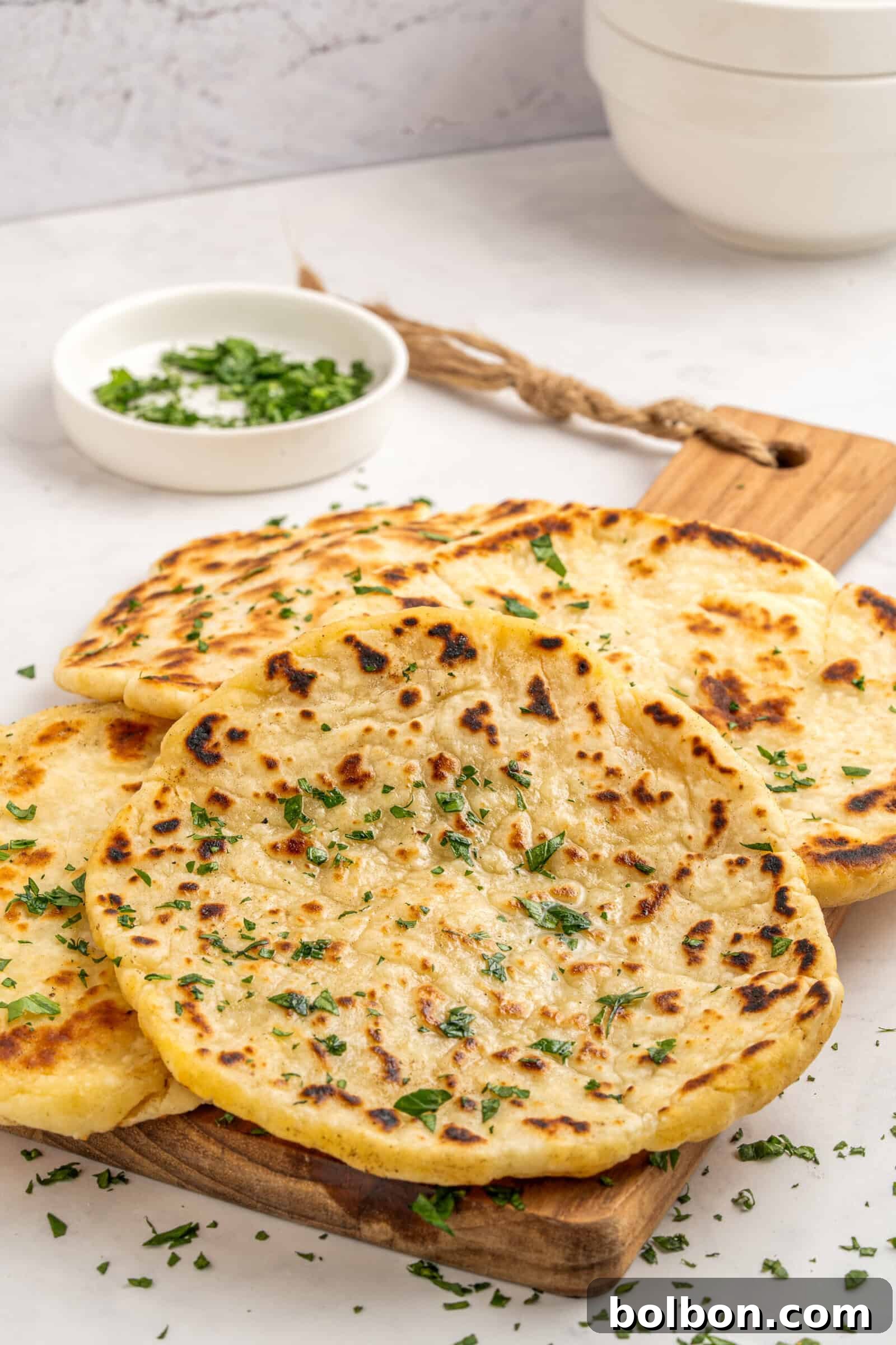 High-Protein Cottage Cheese Flatbreads 2 Freshly baked cottage cheese pita bread, soft and golden, ready to be enjoyed.