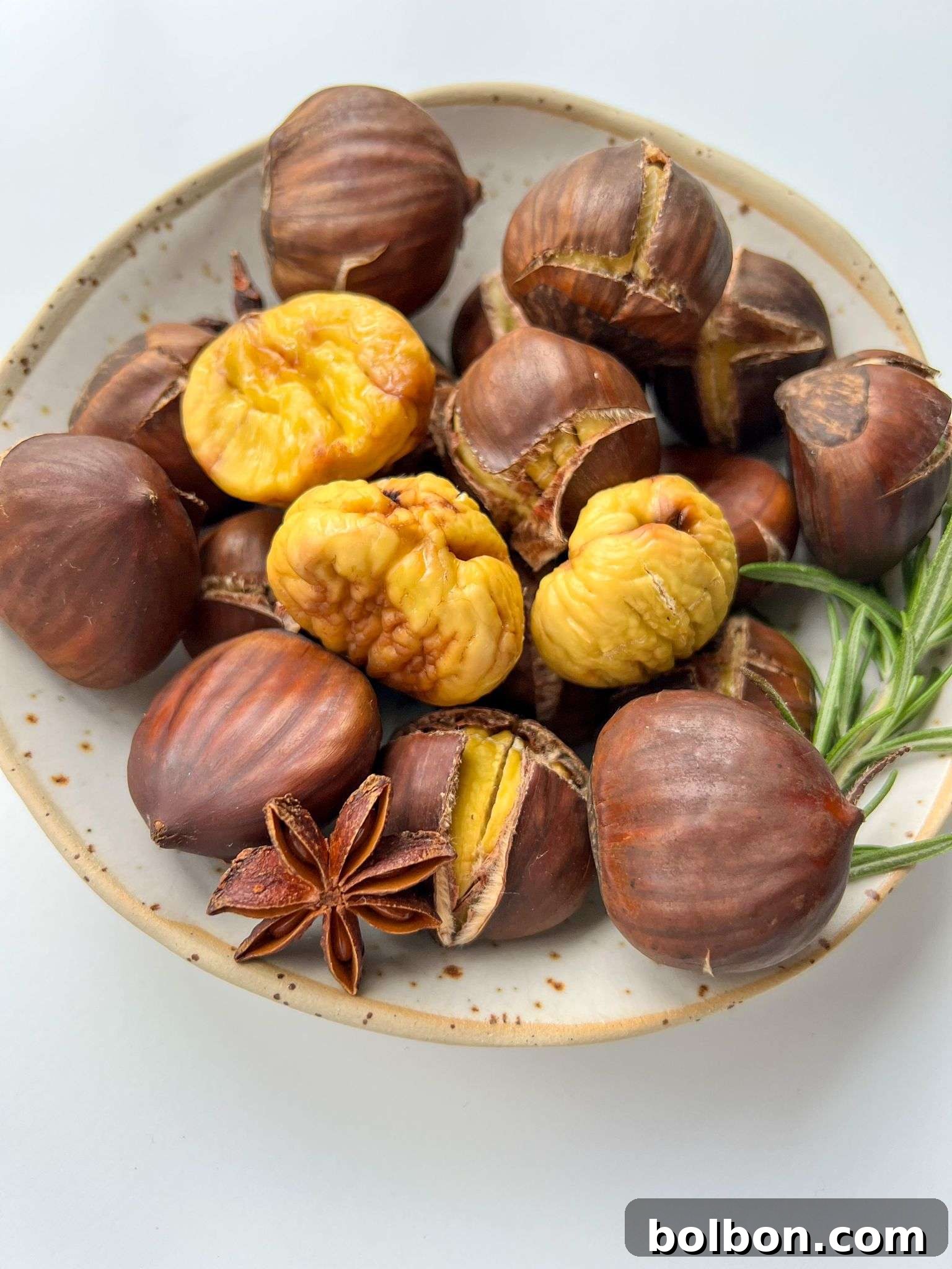 Roasted Chestnuts, perfectly scored and baked, ready to be peeled and enjoyed.