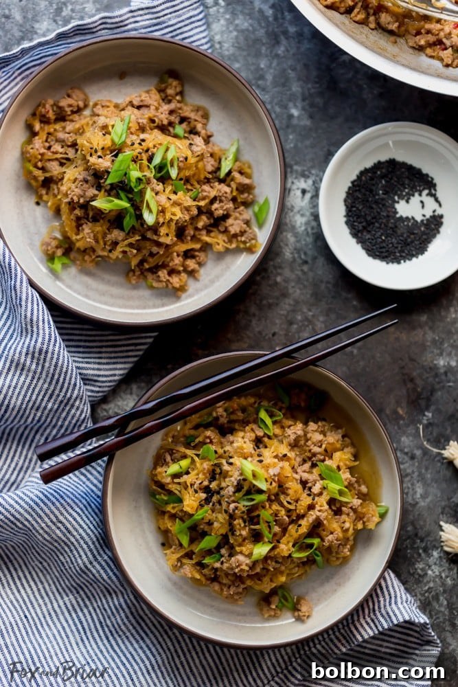 Spaghetti Squash and Pork Stir Fry is a fast and easy low carb dinner with minimal prep. | Quick and Easy Low Carb Dinner Recipe | High Protein Low Carb Dinner Recipes | Low Carb 30 Minute Meals | Low Carb Family Meals | Spaghetti Squash Recipes with Meat | Healthy Spaghetti Squash Recipes | Simple Spaghetti Squash Recipe | How to cook spaghetti Squash