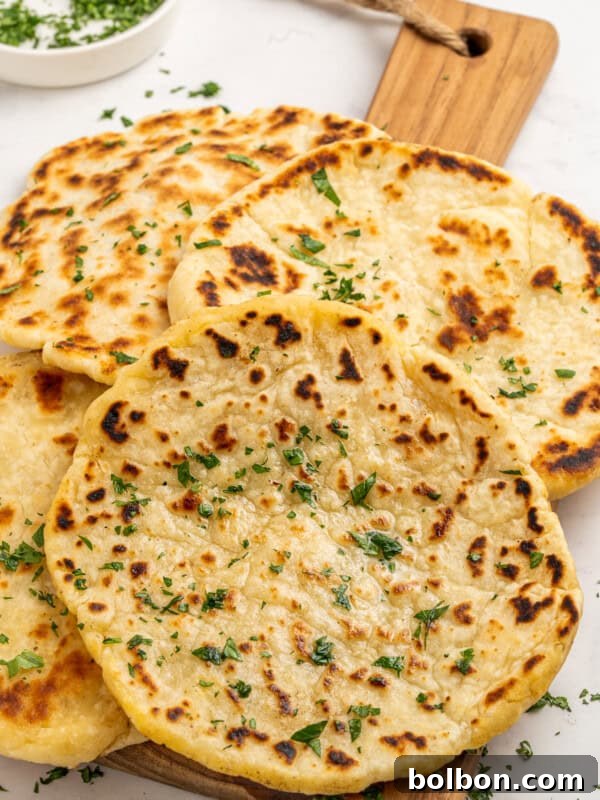 Homemade pita with melted cheese