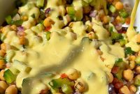 Scoopable Salad with Creamy Feta Dressing
